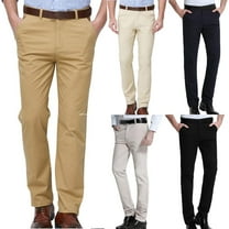 Miluxas Men's Stretch Dress Pants Slim Fit Flat Front Slacks Tapered Casual Pants White XL(XL)