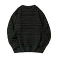 thumbnail image 1 of Miluxas Men's Striped Sweater O-Neck Casual Knit Pullovers Knitted Sweater Men Autumn Winter Warm Tops Black, 1 of 4