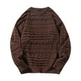 thumbnail image 1 of Miluxas Men's Striped Sweater O-Neck Casual Knit Pullovers Knitted Sweater Men Autumn Winter Warm Tops Brown, 1 of 6
