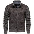 thumbnail image 1 of Miluxas Men's Sweaters Full Zip Slim Thick Knitted Cardigan Sweaters Jacket with Pockets Coffee, 1 of 7