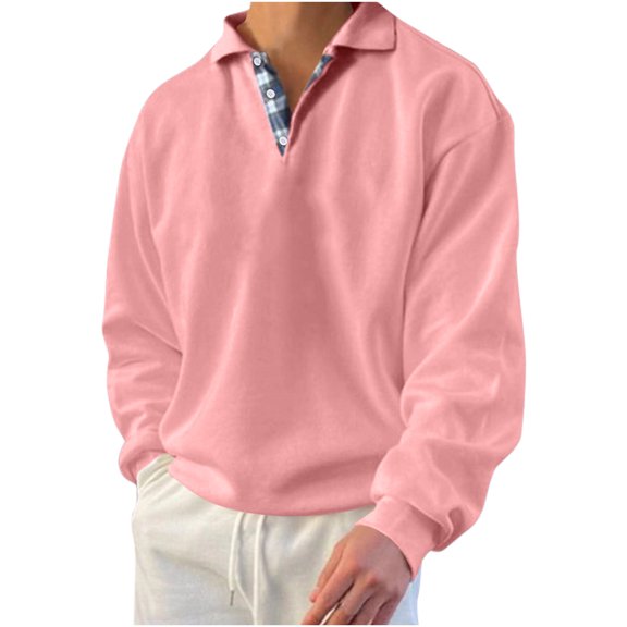 Miluxas Men's Sweatshirt Casual Long Sleeve Stand Collar Button Pullover Sweatshirts