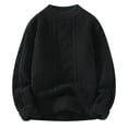 thumbnail image 1 of Miluxas Men's Thick Solid Color Knitted Sweater Crew Neck Sweater Long Sleeve Crew Neck Top Black, 1 of 2