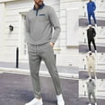 thumbnail image 1 of Miluxas Men's Tracksuit 2 Piece Long Sleeve Pullover Jogging Track Suit Athletic Casual Sweatsuit Khaki XL(XL), 1 of 6