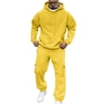 thumbnail image 1 of Miluxas Men's Tracksuits 2 Piece Casual Long Sleeve Sweatsuits Athletic Hoodie and Sweatpants Set Jogging Suit Yellow XXXL(XXXL), 1 of 6