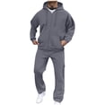 thumbnail image 1 of Miluxas Men's Tracksuits Sweatuits Casual Athletic Jogging Sweat Suits 2 Piece Sportswear Sets Outfits Zip Up Hoodies & Sweatpants Dark Gray XXL(XXL), 1 of 7