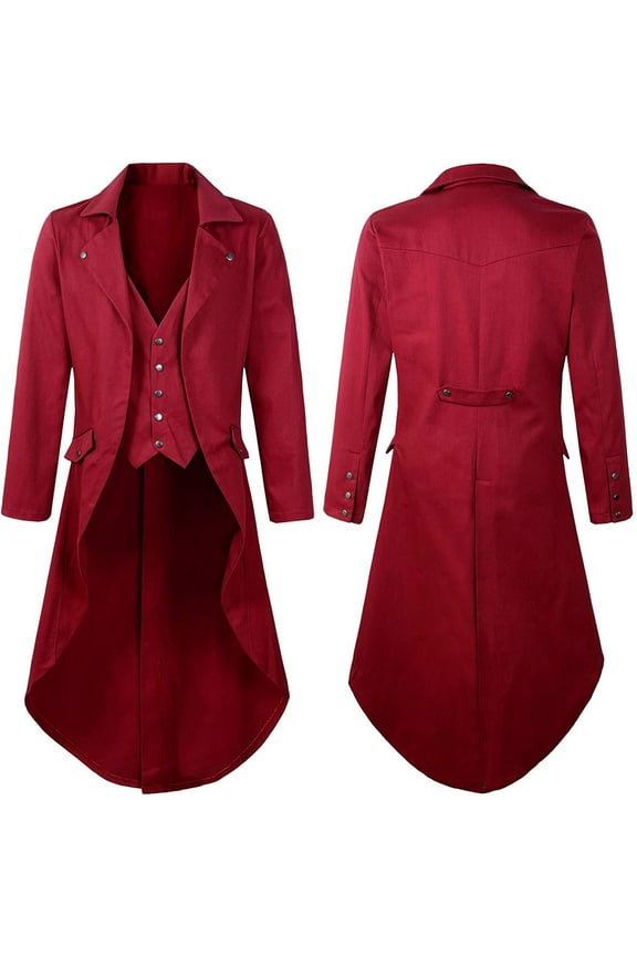 Men's Tuxedo Jacket Wedding Blazer One Button Dress Suit for Dinner,Prom,Party Red 10(XL)