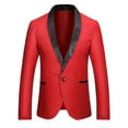 thumbnail image 1 of Miluxas Men's Tuxedo Jacket Wedding Blazer One Button Dress Suit for Dinner,Prom,Party Wine 10(XL), 1 of 9