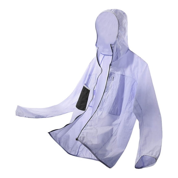 Miluxas Men's UPF 50  Sun Protection Hoodie Jacket Lightweight Full Zip Hoodies Long Sleeve Shirts for Men Hiking Fishing Purple