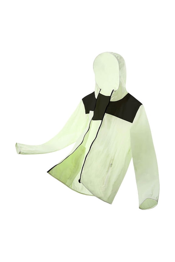 Men's UPF 50+ Sun Protection Jacket Packable Lightweight Full Zip Hoodie Green