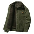 thumbnail image 1 of Miluxas Men's Vintage Fleece Sherpa Lined Corduroy Denim Trucker Jackets Lapel Button Down Thickened Winter Coats Clearance Army Green 14(XXXXL), 1 of 4