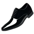 thumbnail image 1 of Miluxas Men's Vintage High Gloss Dress Shoes Patent Leather Suede Oxford formal Business Suit Tuxedo Shoes Black 9.5(45), 1 of 1