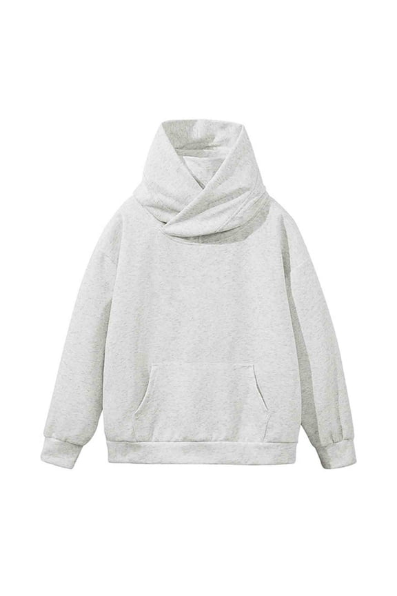 Men's Vintage Hoodie Winter Streetwear Thick Weighted Hoodies Women Long Sleeve Pullover Comfort Hooded Sweatshirt White