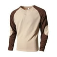 thumbnail image 1 of Miluxas Men’s Waffle Henley Shirts, Long Sleeve Button Tops Casual Basic T-Shirts Lightweight Knit Pullover Khaki, 1 of 8