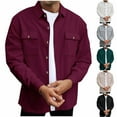 thumbnail image 1 of Miluxas Men's Waffle Jacket Lightweight Long Sleeve Casual Shirt Solid Color Button Cardigan with Double Pocket White, 1 of 7