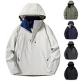 thumbnail image 1 of Miluxas Men's Waterproof Windbreaker with Removable Hood Lightweight Rain Coats for Casual Hiking Cycling White, 1 of 4