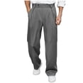 thumbnail image 1 of Miluxas Men's Wide Leg Baggy Pants Zipper Fly Pleated Dress Pants Casual Business Suit Trousers with Pockets Slacks for Men Dark Gray, 1 of 7