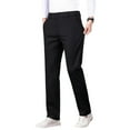 thumbnail image 1 of Miluxas Men's Winter Dress Pants, Fleece Lined Slim Fit Straight Leg Trousers for Business, High Waist with Pockets Black, 1 of 6