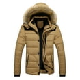 thumbnail image 1 of Miluxas Men's Winter Puffer Jacket Thicken Winter Coat Warm Padded Jacket with Hood Khaki, 1 of 8