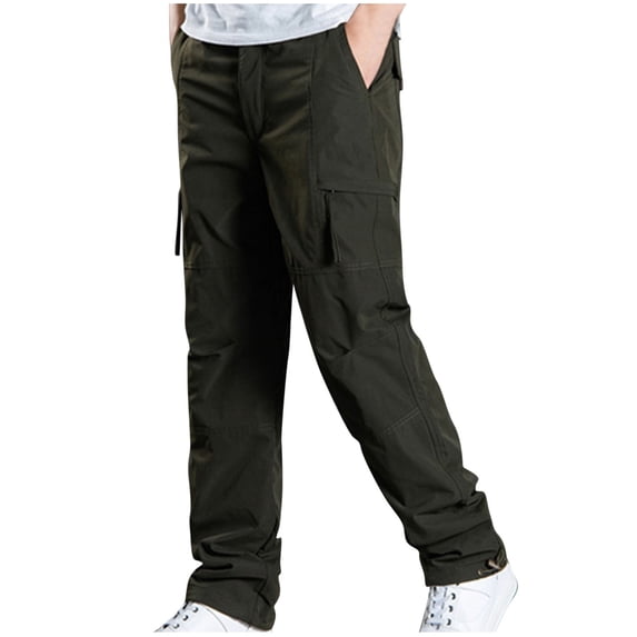 Miluxas Men's Winter Work Pants Fleece Lined Tactical Snow Ski Pant Waterproof Insulated Cargo Hiking Trousers Pocket Army Green