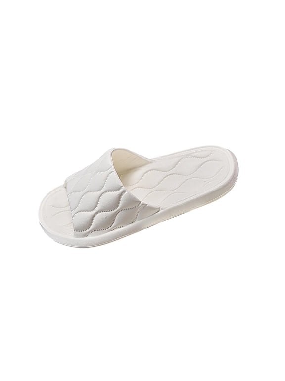 Men's Women's Trendy Slippers, Soft Sole Lightweight Home Shower Slides, Non-slip Beach Slides, Comfort Slippers, Massage, EVA Sandals White 7.5-8.5(40-41)