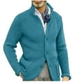thumbnail image 1 of Miluxas Men's Wool Blend Cardigan Sweater Cable Knit Shawl Collar Cardigan Button Up Classic Knitwear Sky Blue, 1 of 6