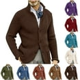 thumbnail image 1 of Miluxas Men's Wool Blend Cardigan Sweater Cable Knit Shawl Collar Cardigan Button Up Classic Knitwear Wine, 1 of 6