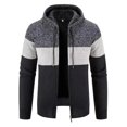 thumbnail image 1 of Miluxas Men's Zip Up Hoodies Casual Long Sleeve Full Zipper Sherpa Fleece Lined Knit Cardigan Sweater Jacket with Pockets Navy, 1 of 7