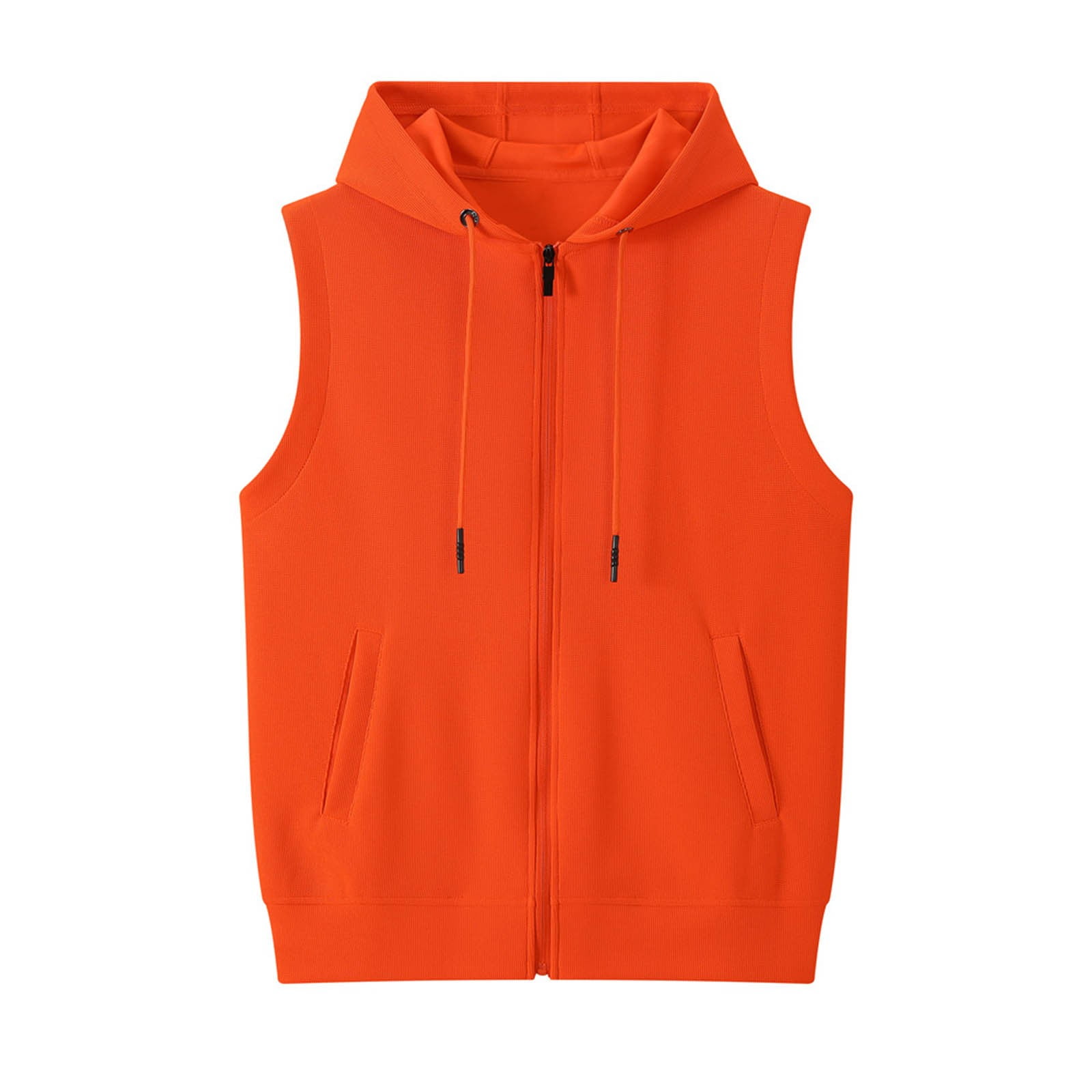 Miluxas Men's Zip Up Sleeveless Hoodie Workout Cut off