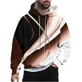 thumbnail image 1 of Miluxas Men's hooded bathroom light and shadow printed pullover long sleeved shirt Orange, 1 of 6