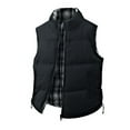 thumbnail image 1 of Miluxas Men's solid color double-sided sleeveless hooded zipper cardigan warm vest cotton jacket Black, 1 of 6