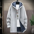 thumbnail image 1 of Miluxas Men's solid color hooded jacket windbreaker mid-length hooded jacket Casual Mens Coats Silver 14(XXXL), 1 of 9