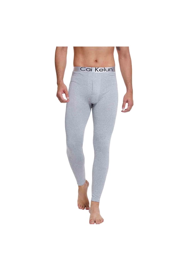 Men's thermal Compression Pants, Fleece Lined Athletic Tight Cold Weather Sports Leggings Winter Base Layer Bottoms Gray