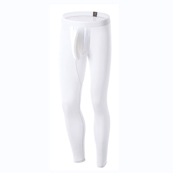 Miluxas Men's thermal Underwear Long Johns Thin Ice Silk Base Layer Bottoms White