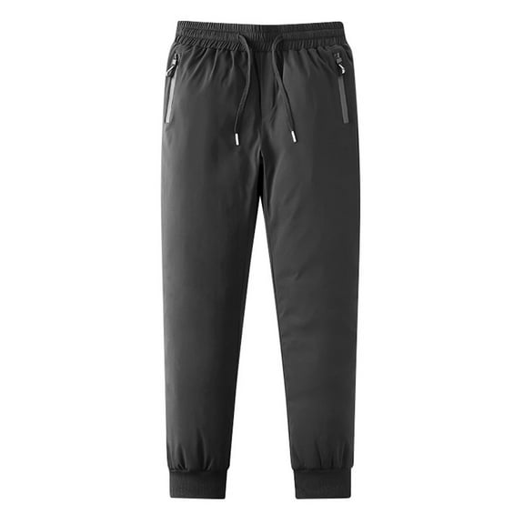 Miluxas Men'sWind-white duck down Rain Pants, Waterproof Rain Over Pants, Windproof Outdoor Pants for Hiking, Fishing Black