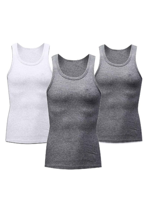 Mens 3 Pack Body Shaper Slimming Tummy Vest thermal Compression Shirt Tank Top Shapewear Gray