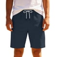 thumbnail image 1 of Miluxas Mens Athletic Gym Shorts Cotton Workout Jogger Sweat Shorts with Pockets and Drawstring Dark Blue M(M), 1 of 5