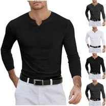 Miluxas Mens Base Layer thermal Underwear Lightweight Long Sleeve Slim Fit V-Neck Tops White XL(XL)