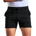 thumbnail image 1 of Miluxas Mens Bodybuilding Shorts Clearance 3 Inch Inseam Drawstring Closure Cotton Shorts Black 4(M), 1 of 7