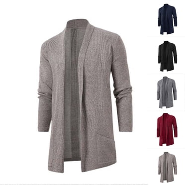 Autumn Winter Mens Sweater Fashion Brand Casual Sweater Stand Collar Cardigan Men Striped Slim Knitted Men's Sweatercoat