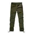 thumbnail image 1 of Miluxas Mens Cargo Pants Casual Joggers Cotton Stretch Elastic Waist Work Pant Army Green, 1 of 3