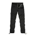 thumbnail image 1 of Miluxas Mens Cargo Pants Casual Joggers Cotton Stretch Elastic Waist Work Pant Black, 1 of 3
