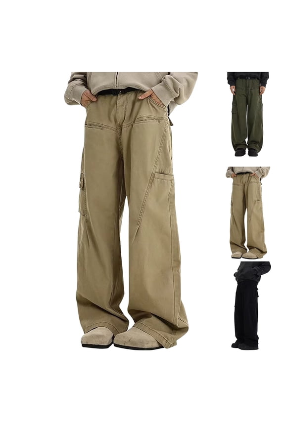 Mens Cargo Pants Ripstop Water Resistant Breathable Tactical Hiking Pants with More Pockets Khaki