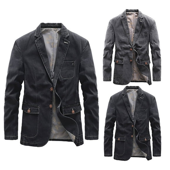 Miluxas Mens Casual Buttons Slim Fit Jacket Lightweight formal Business Blazer Sport Coat Gray
