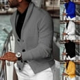 thumbnail image 1 of Miluxas Mens Casual Shawl Collar Cardigan Sweater Slim Fit Cable Knit Button Up Sweaters with Pockets Yellow, 1 of 5