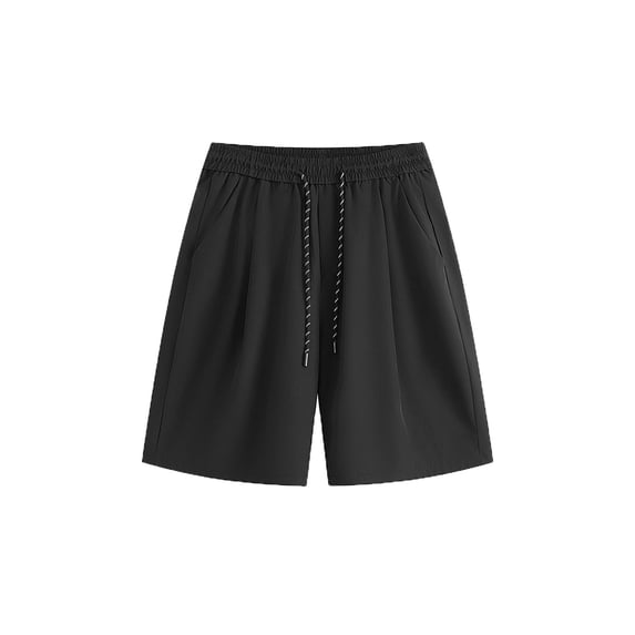 Miluxas Mens Casual Shorts Clearance Elastic Waist Drawstring Lightweight Summer Beach Shorts with Pocket Black 8(L)