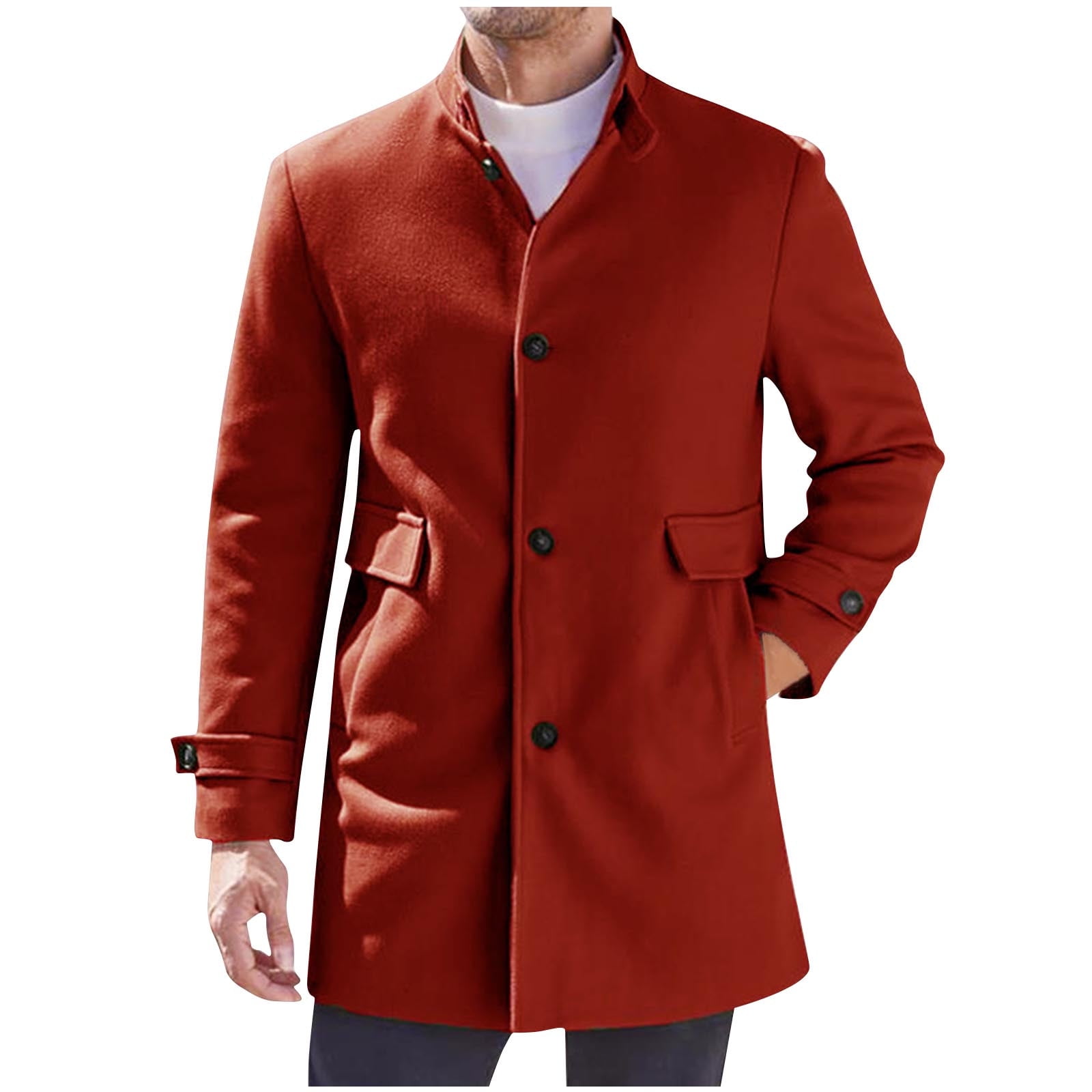 Orange peacoat mens hotsell