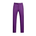 thumbnail image 1 of Miluxas Mens Classic Casual Dress Pants Expandable Waist Suit Pant Slim Fit Flat Front Slacks Purple, 1 of 3