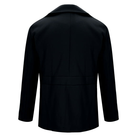 Miluxas Mens Double Breasted Trench Coat Casual Lapel Collar Business Winter Long Overcoats Black