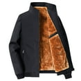thumbnail image 1 of Miluxas Mens Fashion Plush Thick Jacket Winter Fleece Lined Warm Coat Stand Collar Zipper Pocket Parka Work Cargo Windbreaker Navy, 1 of 6