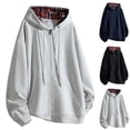 thumbnail image 1 of Miluxas Mens Full Zip Jackets Casual Hooded Fleece Drawstring Hoodies Sweatshirts Casual Long Sleeve Outerwear with Pockets Navy, 1 of 8